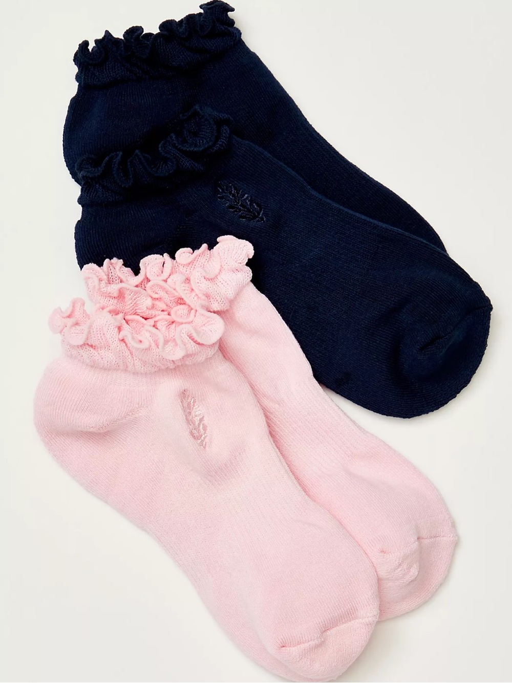 Free People Movement Classic Ruffle Sneaker Socks in Navy/Pink - Pack of 2| NWT - Picture 2 of 6